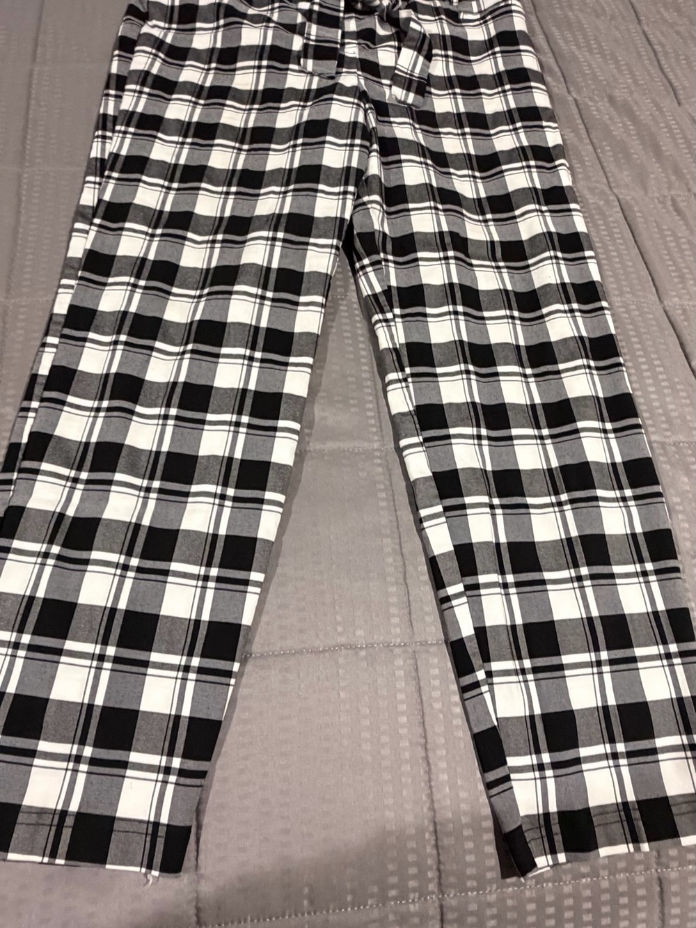 Soho Black and White Plaid Chinos